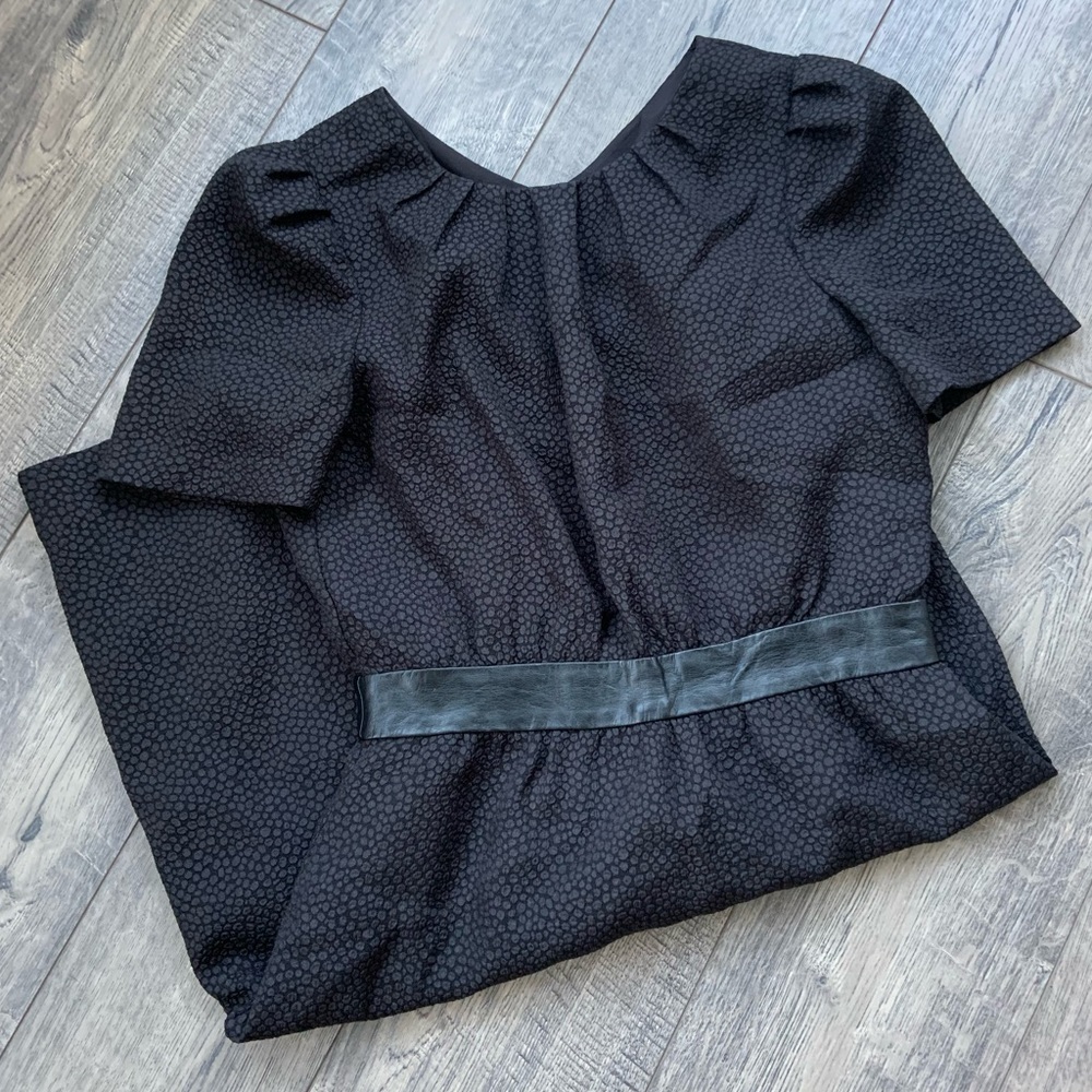 H&M Black Textured Sheath Dress